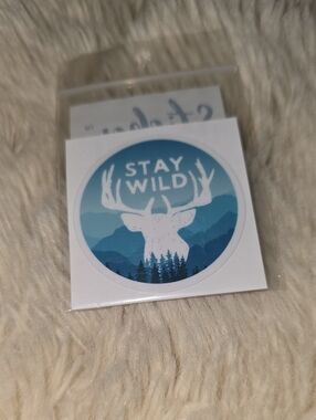 Stay Wild Deer Mountain Sticker - Blue